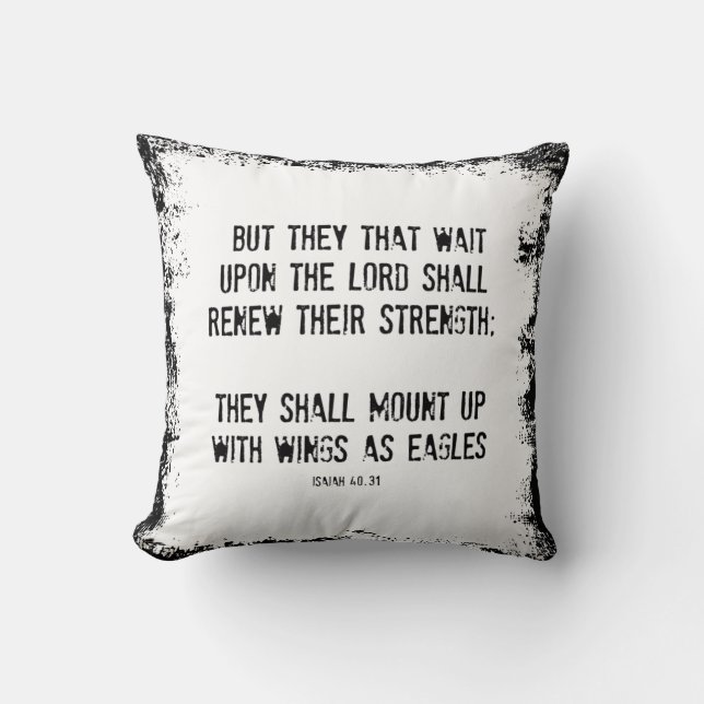 Bible Verse: Wings as Eagles Cushion (Front)