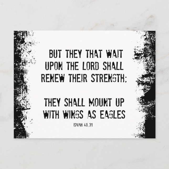 Bible Verse: Wings as Eagles Postcard (Front)