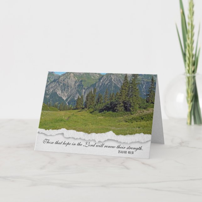 Bible verse with Austrian Alps scene Card (Front)