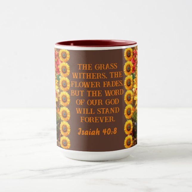 Bible Verse With Sunflower William Morris Art Mug (Center)