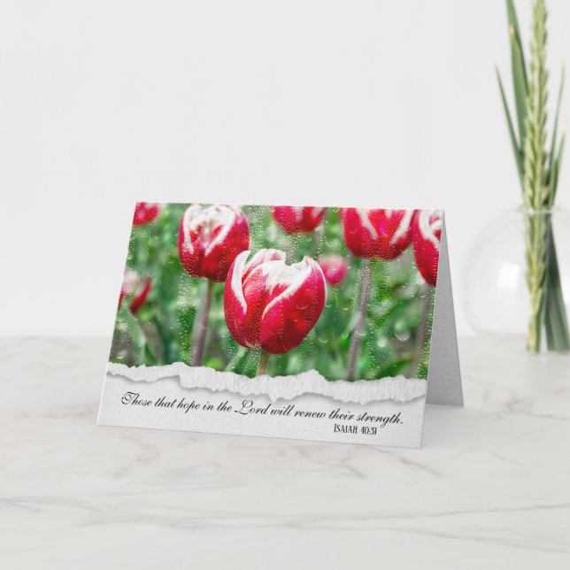 Bible verse with tulips sympathy card (Front)