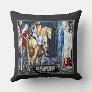 Bible Verse With William Morris Angel Print Cushion