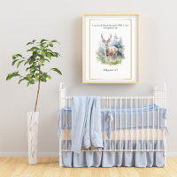 Bible Verse Woodland Nursery Art, Deer,
