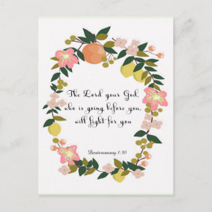 Bible Verses Art - Deuteronomy 1:30 Postcard