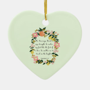 Bible Verses Art - Habakkuk 3:19 Ceramic Ornament