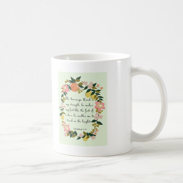 Bible Verses Art - Habakkuk 3:19 Coffee Mug (Right)