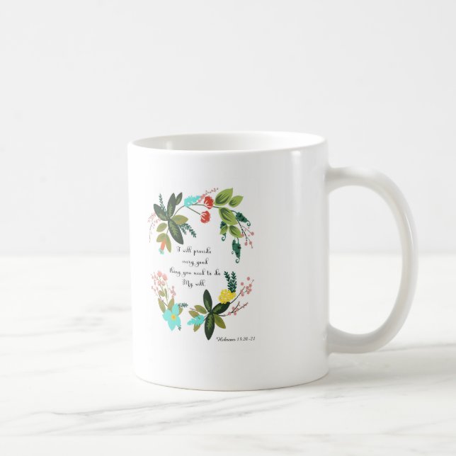 Bible Verses Art - Hebrews 13:20-21 Coffee Mug (Right)