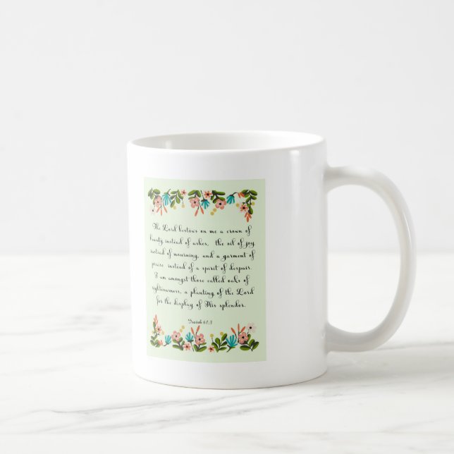 Bible Verses Art - Isaiah 61:3 Coffee Mug (Right)