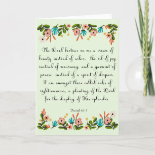 Bible Verses Art - Isaiah 61:3 Holiday Card