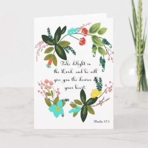 Bible Verses Art - Psalm 37:4 Holiday Card