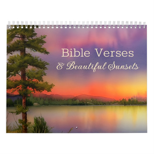 Bible Verses & Beautiful Sunsets Christian Calendar (Cover)