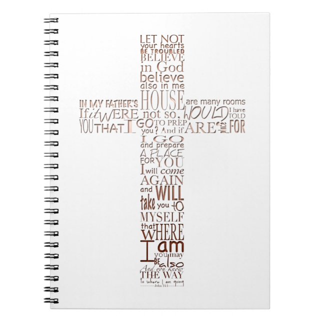 Bible verses from John 14 Copper letters Notebook (Front)