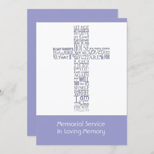 Bible Verses from John 14 Memorial Service 6 Invitation