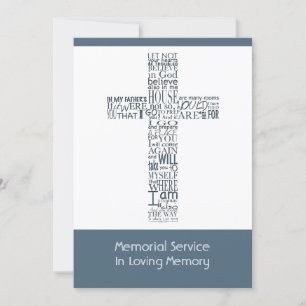 Bible Verses from John 14 Memorial Service 7 Invitation