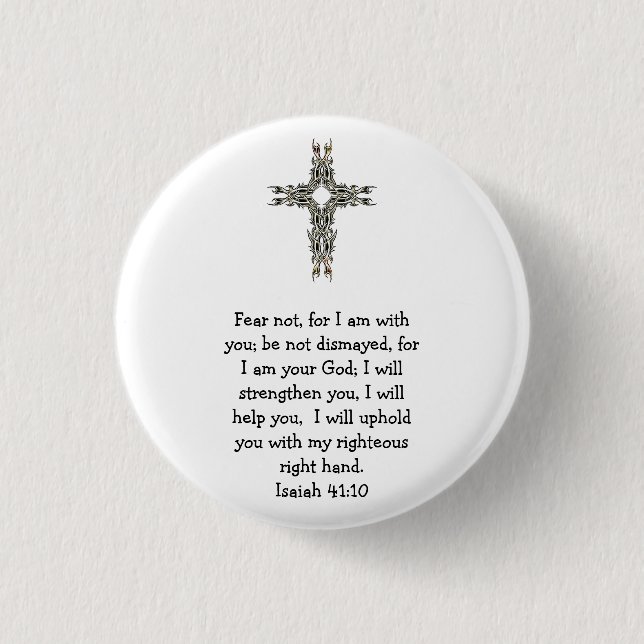 Bible Verses Inspirational Quote Isaiah 41:10 3 Cm Round Badge (Front)