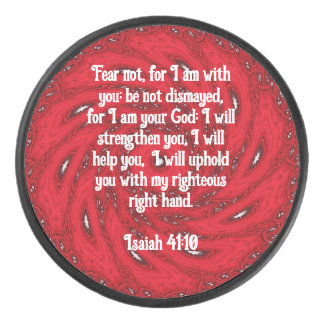 Bible Verses Inspirational Quote Isaiah 41:10 Hockey Puck