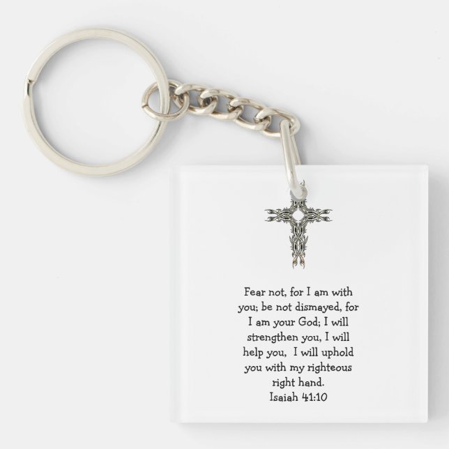 Bible Verses Inspirational Quote Isaiah 41:10 Key Ring (Front)