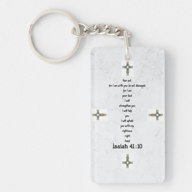 Bible Verses Inspirational Quote Isaiah 41:10  Key Ring (Front)