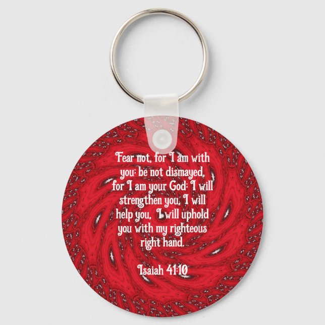 Bible Verses Inspirational Quote Isaiah 41:10 Key Ring (Front)