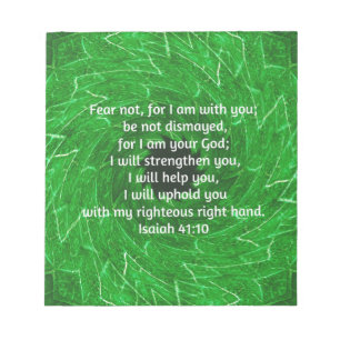 Bible Verses Inspirational Quote Isaiah 41:10 Notepad