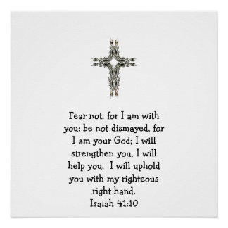 Bible Verses Inspirational Quote Isaiah 41:10 Poster