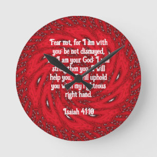 Bible Verses Inspirational Quote Isaiah 41:10 Round Clock