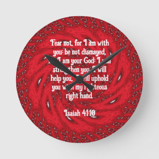 Bible Verses Inspirational Quote Isaiah 41:10 Round Clock