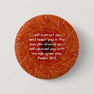 Bible Verses Inspirational Quote Psalm 32:8 6 Cm Round Badge