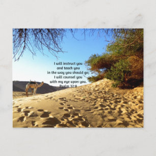 Bible Verses Inspirational Quote Psalm 32:8 Portab Postcard