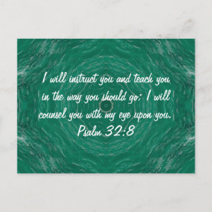 Bible Verses Inspirational Quote Psalm 32:8 Postcard