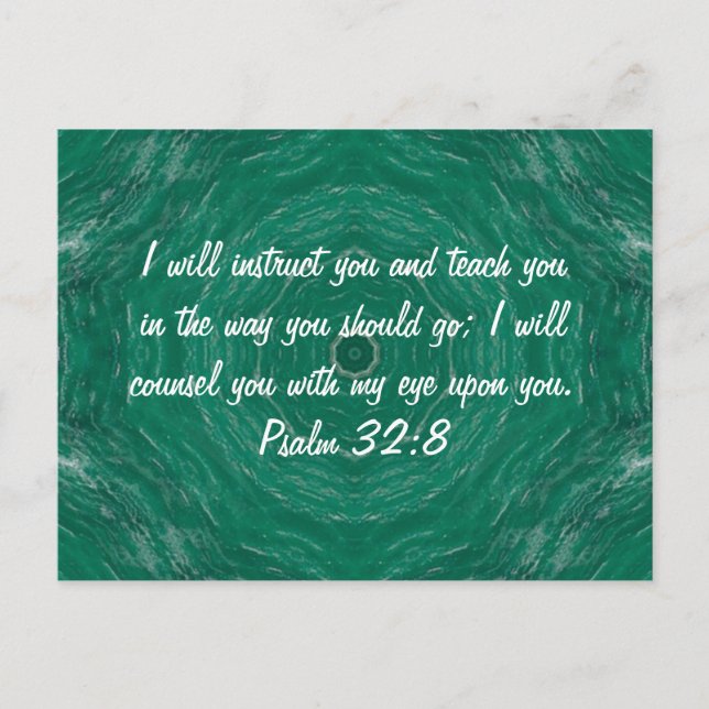 Bible Verses Inspirational Quote Psalm 32:8 Postcard (Front)