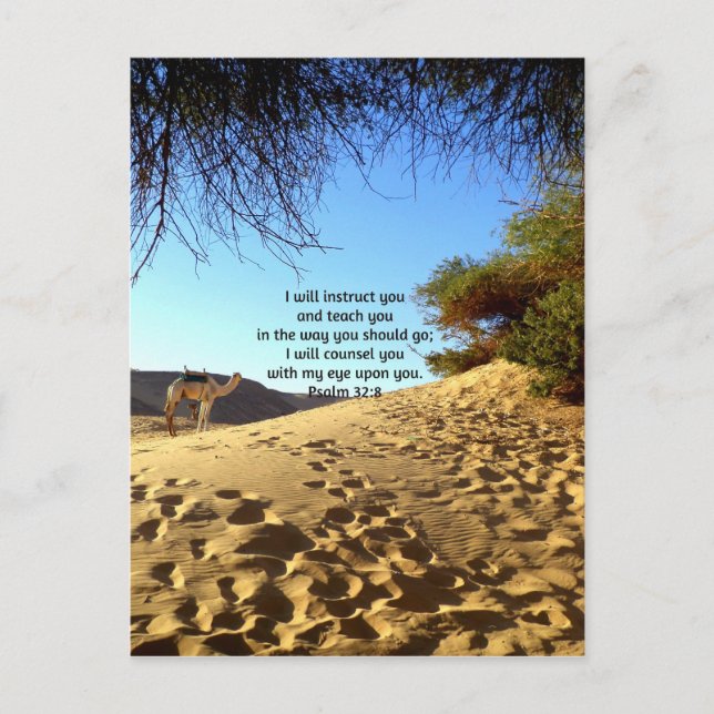 Bible Verses Inspirational Quote Psalm 32:8 Postcard (Front)