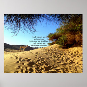 Bible Verses Inspirational Quote Psalm 32:8 Poster
