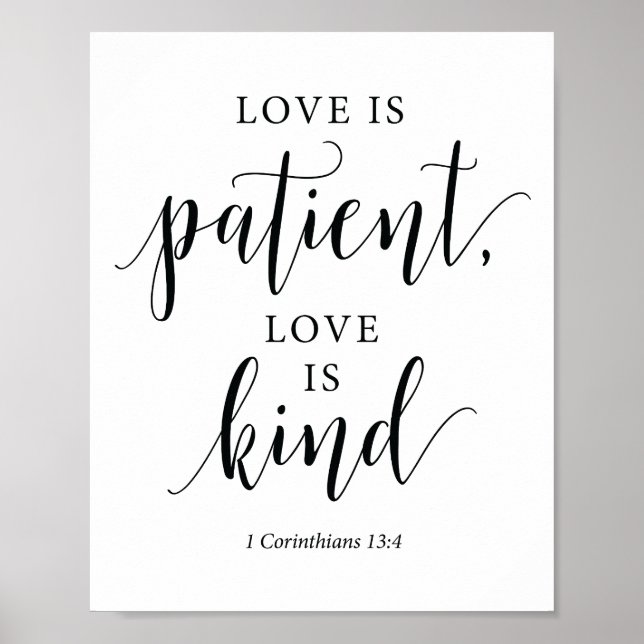 Bible Verses -  love is patient love is kind Poster (Front)