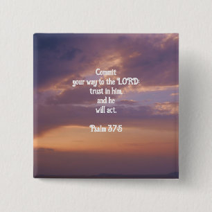 Bible Verses Motivational Scriptures Psalm 37:5 15 Cm Square Badge