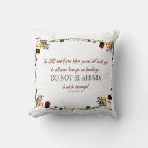 Bible verses Pillow Deuteronomy Do Not Be Afraid
