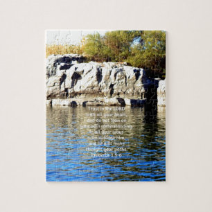 Bible Verses Quote about Trust Proverbs 3:5-6 Jigsaw Puzzle