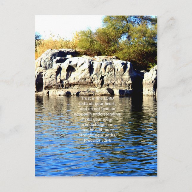 Bible Verses Quote about Trust Proverbs 3:5-6 Postcard (Front)