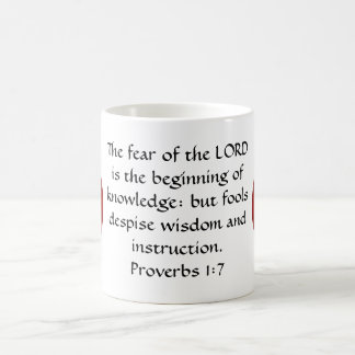 Bible Verses Wisdom Quote Saying Proverbs 1:7 Coffee Mug