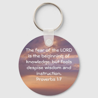 Bible Verses Wisdom Quote Saying Proverbs 1:7 Key Ring
