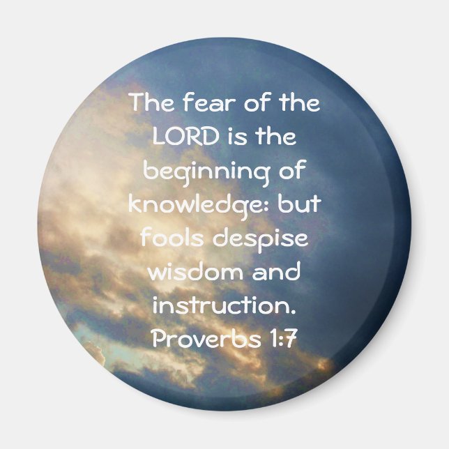 Bible Verses Wisdom Quote Saying Proverbs 1:7 Magnet (Front)