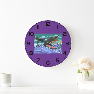 Bible Whale Large Clock