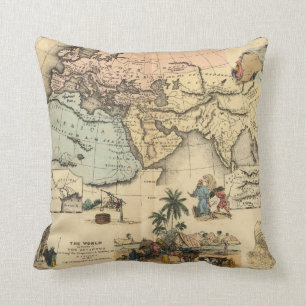 Bible World known to-the Ancients Throw Pillow