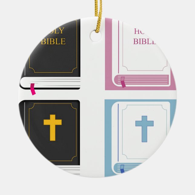 bibles ceramic tree decoration (Front)
