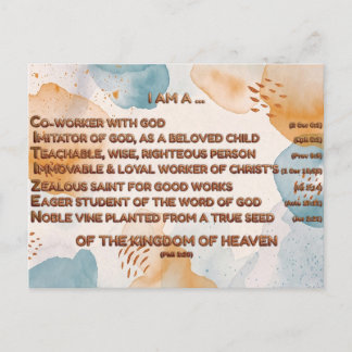 Biblical Affirmations Acrostic w_Scripture 4 Postcard