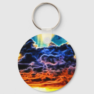 Biblical Electrified Cumulus Clouds Skyscape Key Ring