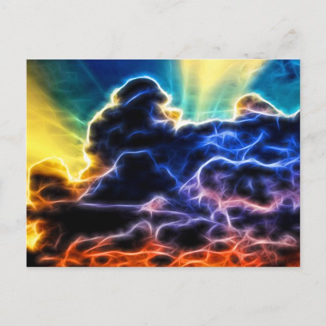 Biblical Electrified Cumulus Clouds Skyscape Postcard (Front)