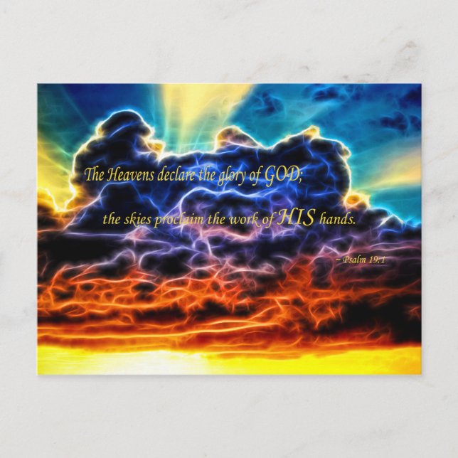 Biblical Electrified Cumulus Clouds Skyscape Postcard (Front)