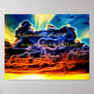Biblical Electrified Cumulus Clouds Skyscape Poster