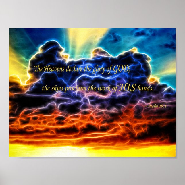 Biblical Electrified Cumulus Clouds Skyscape Poster (Front)